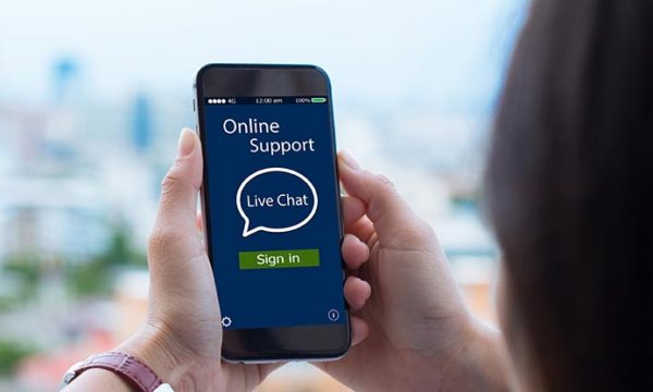 woman holding a mobile contacting work at home customer service agent