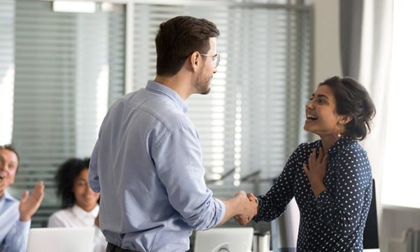 work office boss thanking employee for hard work at home jobs