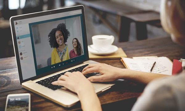 woman being part of the virtual information presented to her about work at home jobs