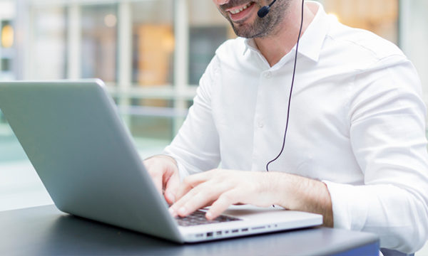 man looking for possible scams working from home