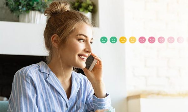 woman talking on the phone to work at home customer service agent