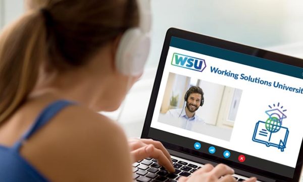 work at home woman going over virtual education work from home program job