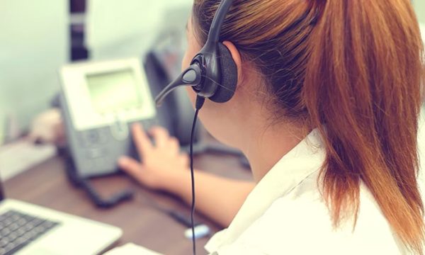 work at home woman customer service agent helping customers