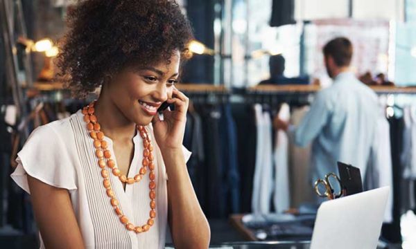 woman working at a retail store getting exceptional customer service