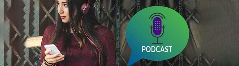 woman listening to work at home podcast tips