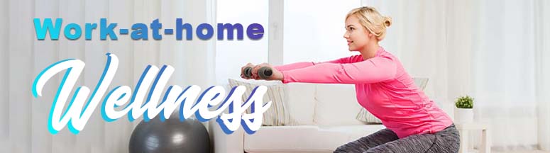 woman working out during work at home break