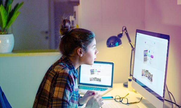 woman working from home