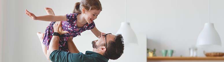 father and daughter spending quality time during a work at home break