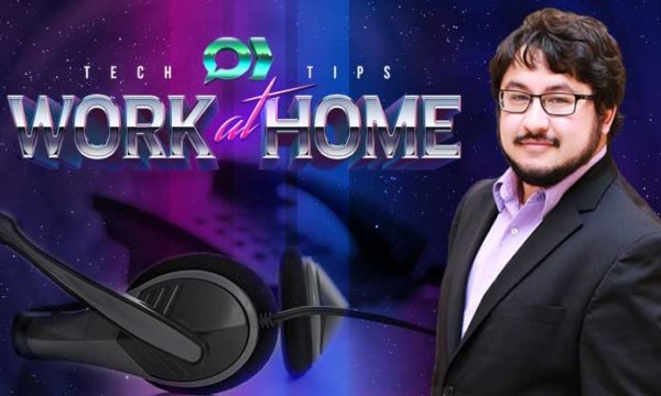 work at home tips with a headset background